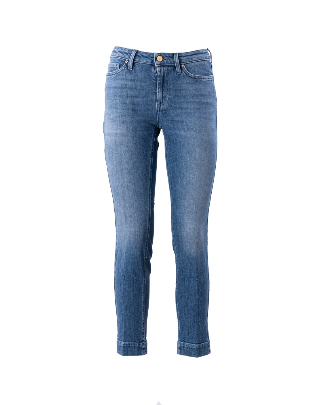 shop DON THE FULLER  Jeans: Don The Fuller denim "Bordeaux".
Slim fit.
Lavaggio blu medio chiaro.
Zip, bottone oro, salpa in pelle rosa, pallino rosa.
Composizione: 98% cotone organico 2% elastan riciclato.
Made in Italy.. BORDEAUX DTF-D number 2951568